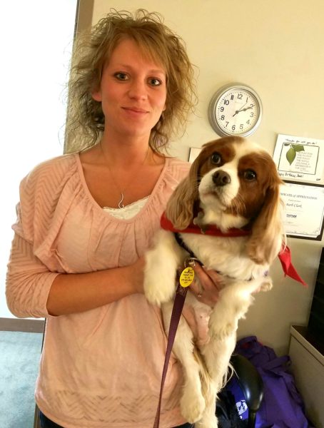 Hayley Black with pet therapy dog